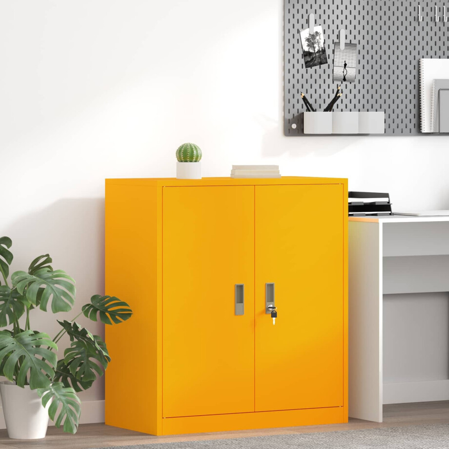vidaXL Opbergkast Mosterdgeel 80 x 40 x 90 cm Staal vidaXL Opbergkast Mosterdgeel 80 x 40 x 90 cm Staal afbeelding 1