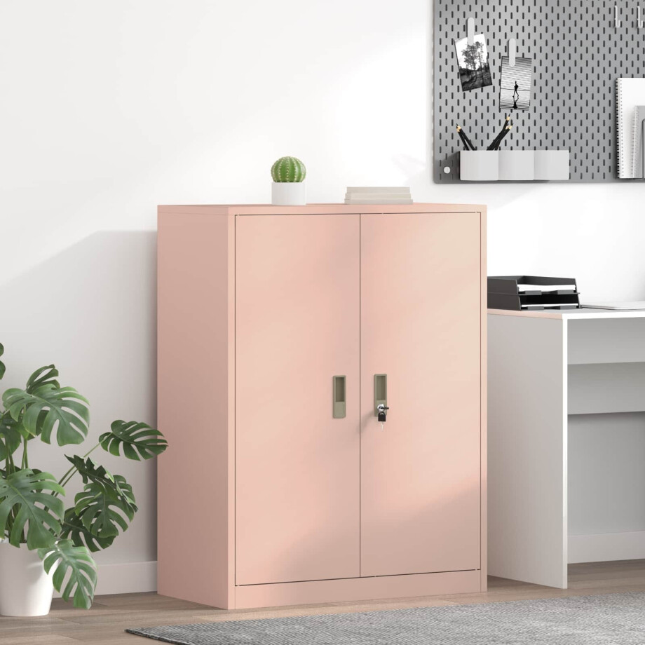vidaXL Opbergkast Roze 80 x 40 x 105 cm Staal vidaXL Opbergkast Roze 80 x 40 x 105 cm Staal afbeelding 1