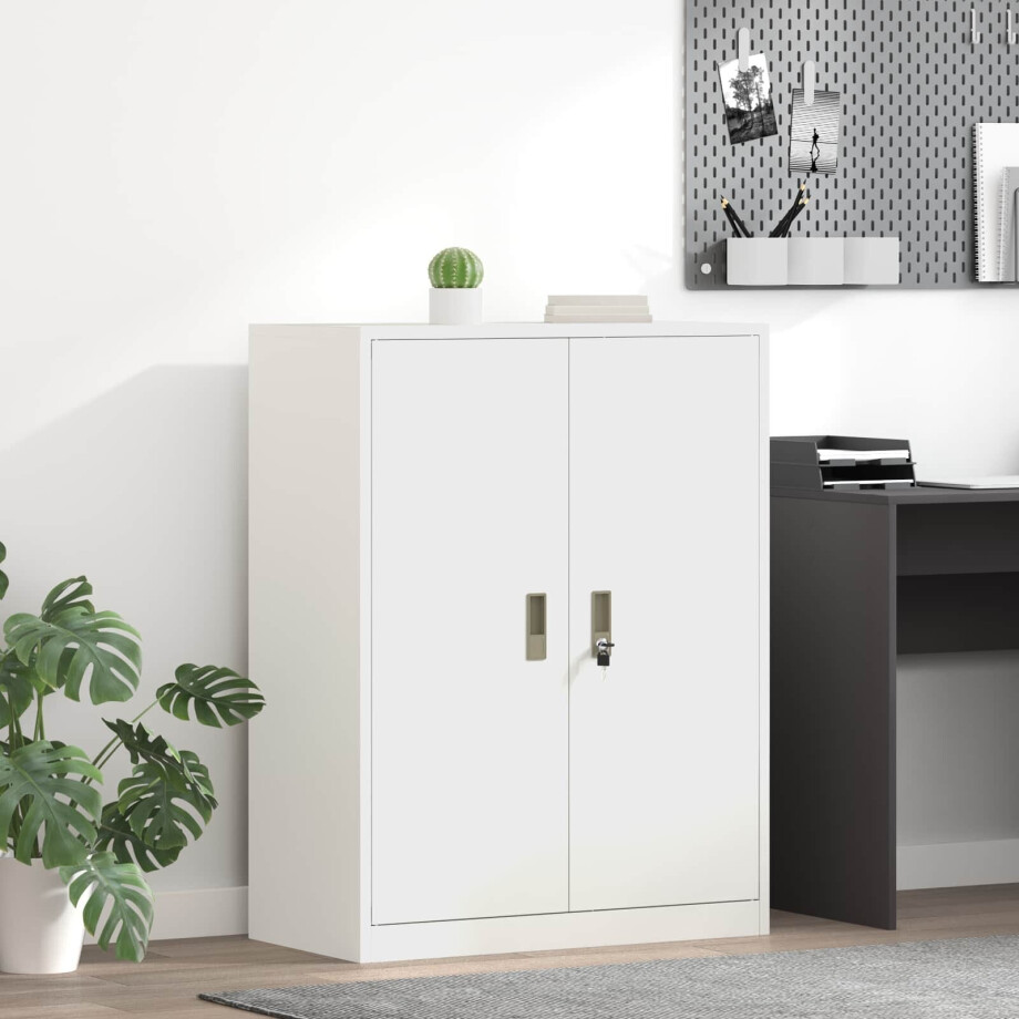 vidaXL Opbergkast Wit 80 x 40 x 105 cm Staal vidaXL Opbergkast Wit 80 x 40 x 105 cm Staal afbeelding 1
