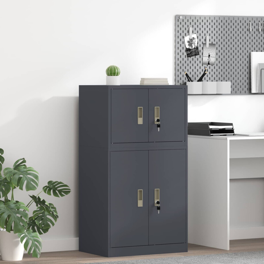 vidaXL Opbergkast Antraciet 60 x 40 x 40 cm Staal afbeelding 1