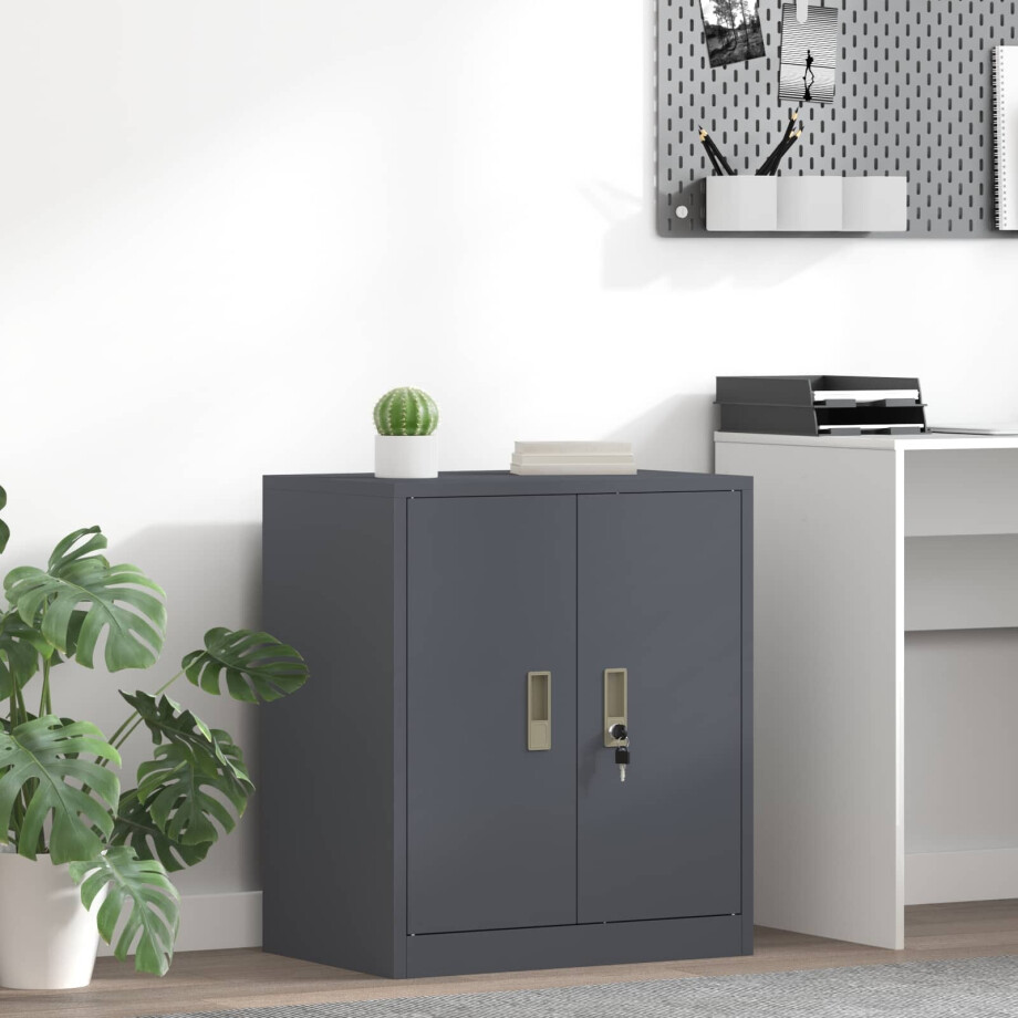 vidaXL Opbergkast Antraciet 60 x 40 x 70 cm Staal afbeelding 1