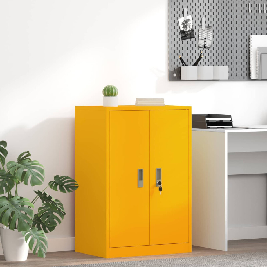 vidaXL Opbergkast Mosterdgeel 60 x 40 x 90 cm Staal afbeelding 1
