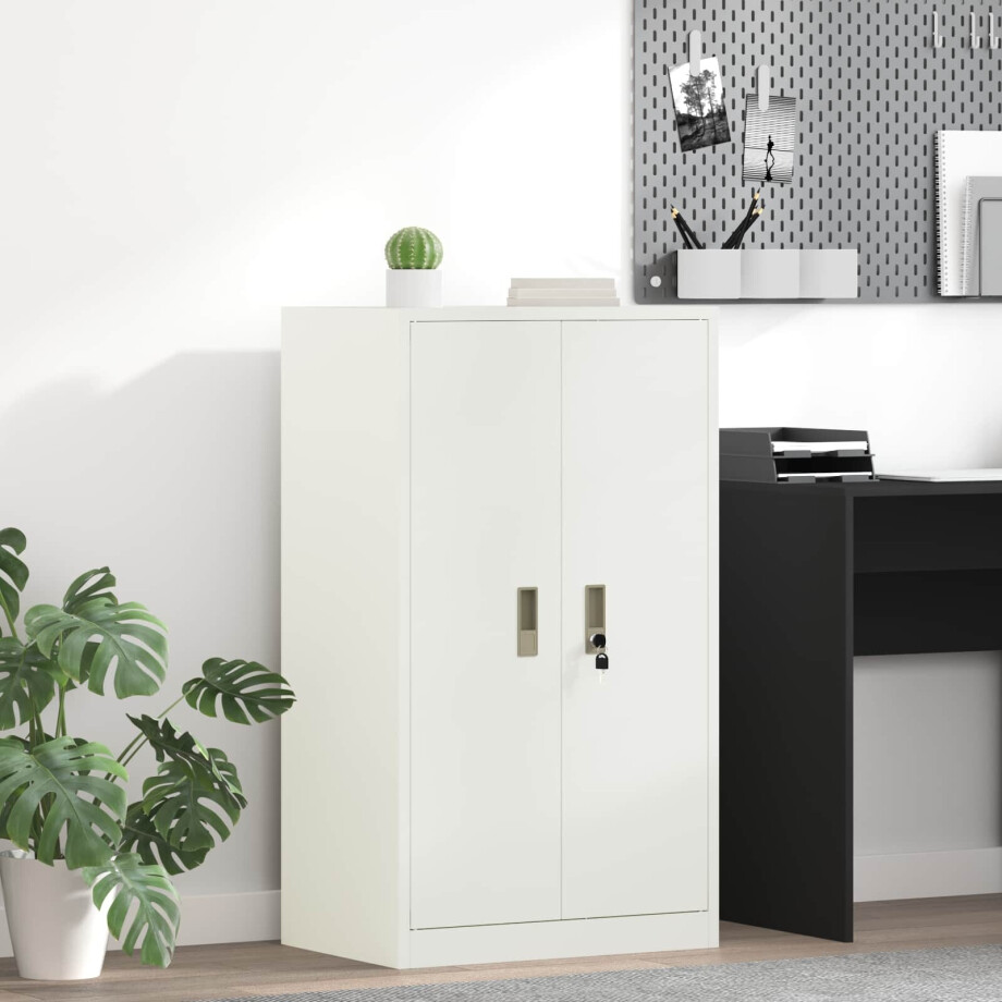 vidaXL Opbergkast Wit 60 x 40 x 105 cm Staal vidaXL Opbergkast Wit 60 x 40 x 105 cm Staal afbeelding 1