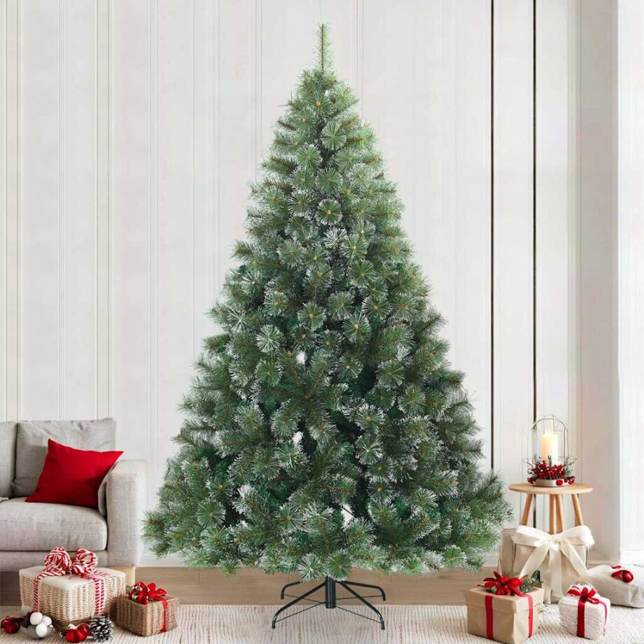 vidaXL Moderne Kunststof Scharnierende Kerstboom Sneeuw Bedekt Wit afbeelding 1