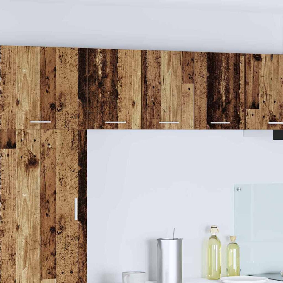 vidaXL Hangkast 2 pcs Oude Hout en Wit 30 x 31 x 40 cm Bewerkt hout afbeelding 1