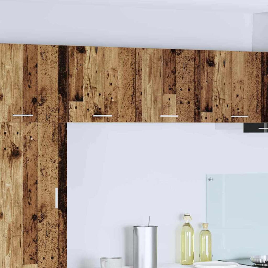 vidaXL Hangkast 2 pcs Oude Hout en Wit 40 x 31 x 40 cm Bewerkt hout afbeelding 1