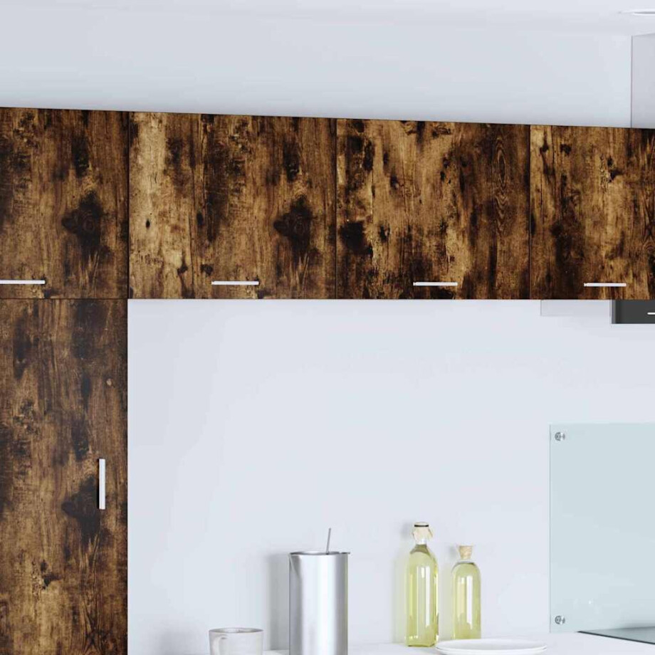 vidaXL Hangkast Gerookte Eik en Wit 50 x 31 x 40 cm Bewerkt hout afbeelding 1