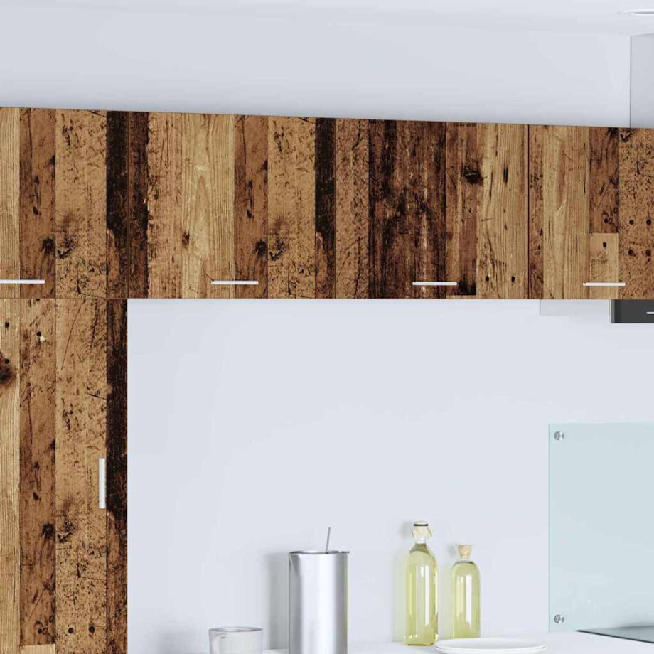vidaXL Hangkast 2 pcs Oude Hout en Wit 50 x 31 x 40 cm Bewerkt hout afbeelding 1