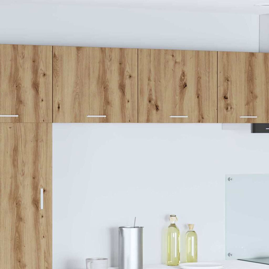 vidaXL Hangkast Ambachtelijke Eik en Wit 50 x 31 x 40 cm Bewerkt hout afbeelding 1