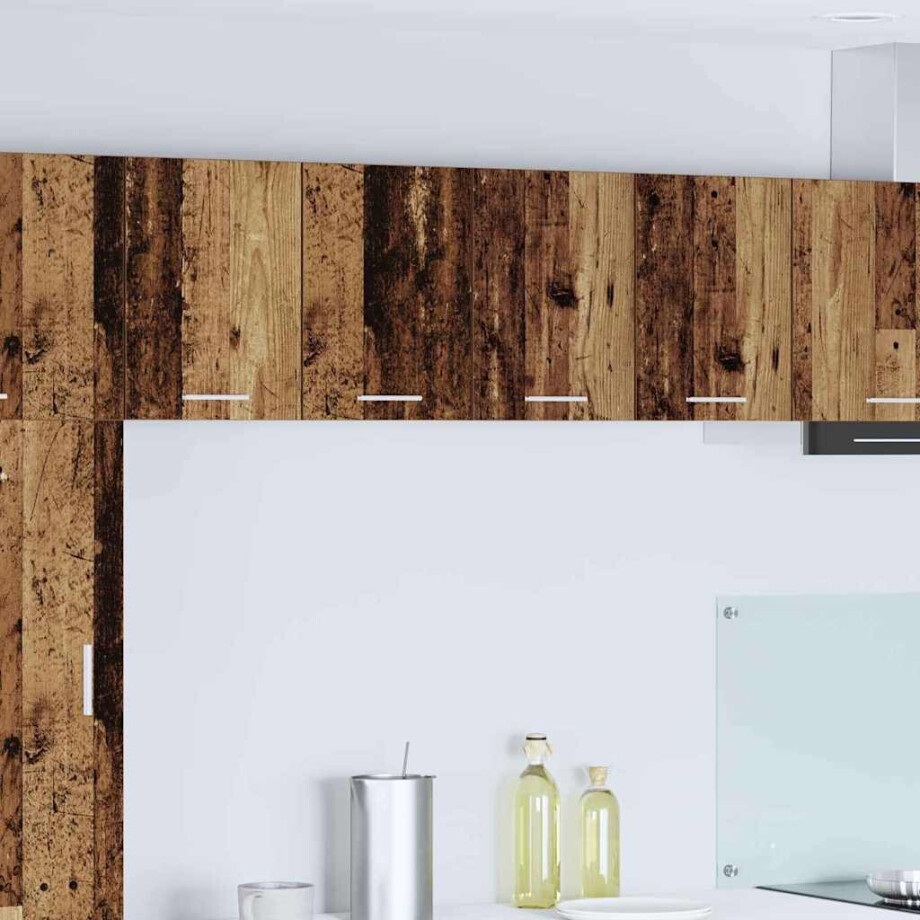 vidaXL Hangkast 2 pcs Oude Hout en Wit 60 x 31 x 40 cm Bewerkt hout afbeelding 1