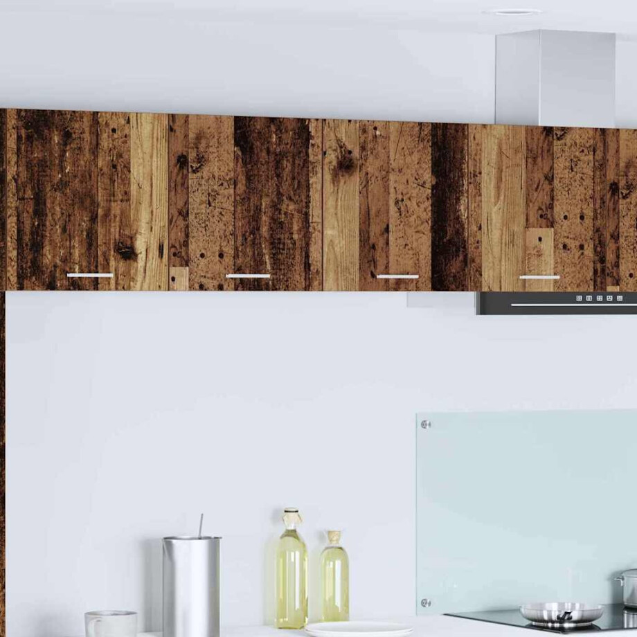 vidaXL Hangkast met opslag Oudhout 80 x 31 x 40 cm Bewerkt hout afbeelding 1