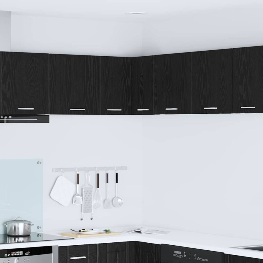 vidaXL Hangkast Zwarte Eik en Wit 57 x 57 x 40 cm Bewerkt hout vidaXL Hangkast Zwarte Eik en Wit 57 x 57 x 40 cm Bewerkt hout afbeelding 1
