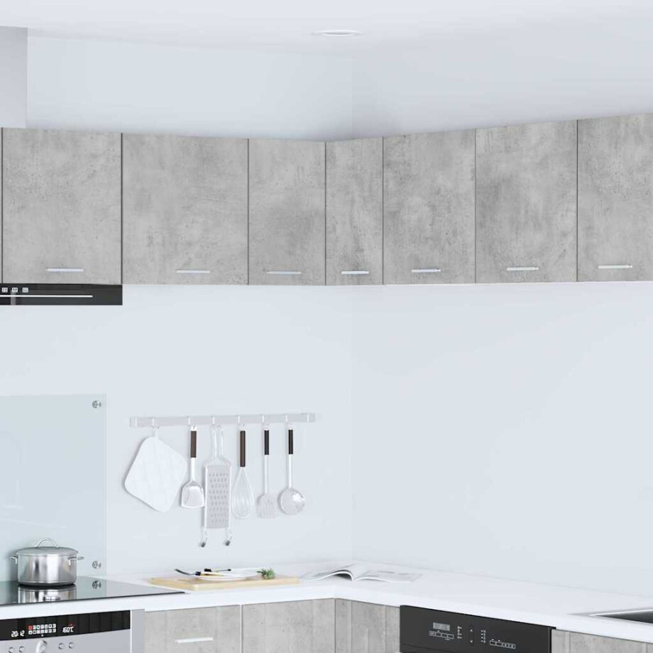 vidaXL Hangkast Beton Grijs en Wit 57 x 57 x 40 cm Bewerkt hout vidaXL Hangkast Beton Grijs en Wit 57 x 57 x 40 cm Bewerkt hout afbeelding 1