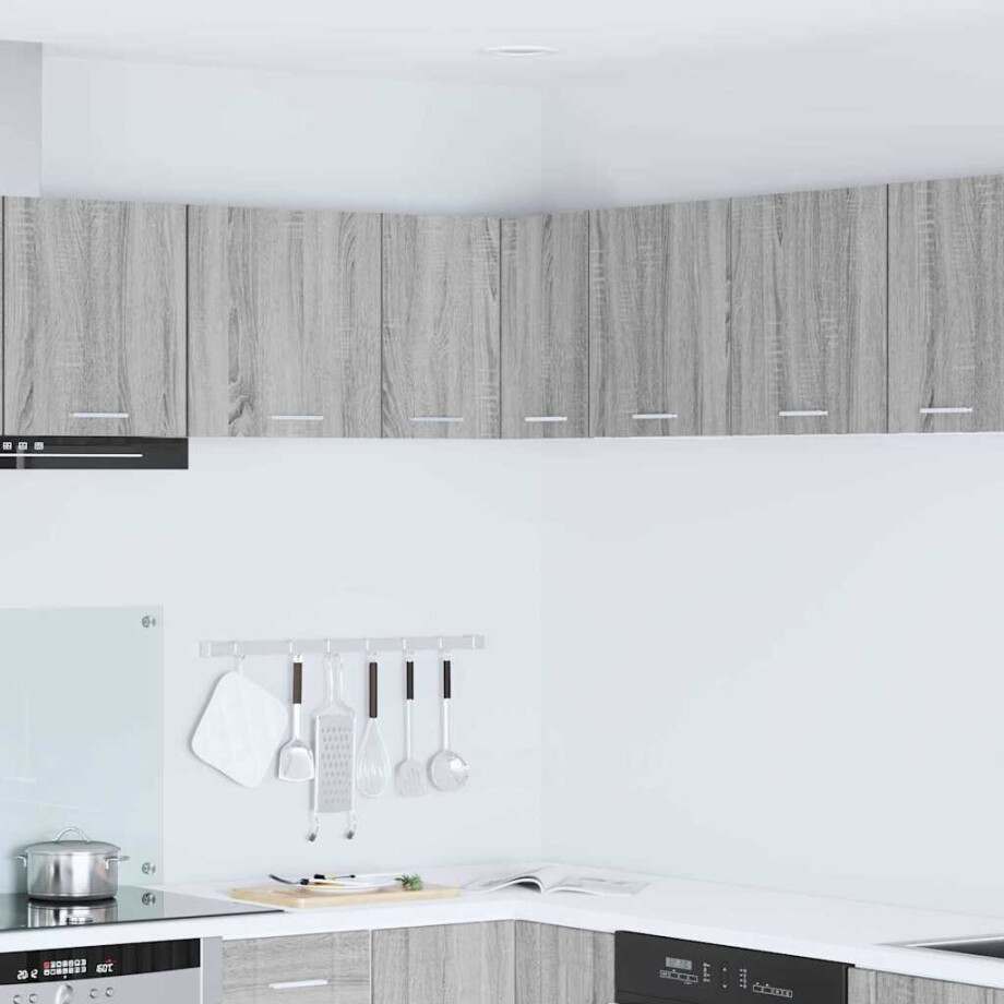 vidaXL Hangkast Grijs Sonoma en Wit 57 x 57 x 40 cm Bewerkt hout vidaXL Hangkast Grijs Sonoma en Wit 57 x 57 x 40 cm Bewerkt hout afbeelding 1