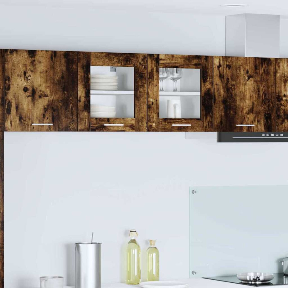 vidaXL Hangkast met opslag Gerookt eiken 40 x 31 x 40 cm Bewerkt hout afbeelding 1