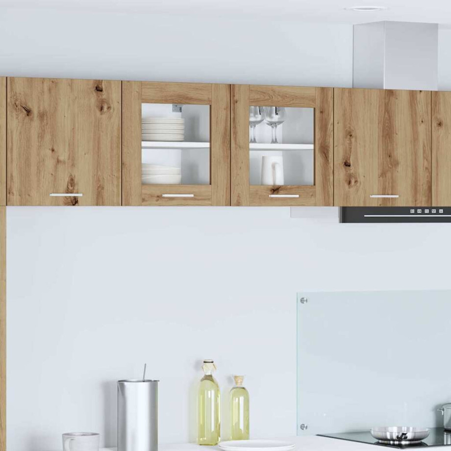 vidaXL Hangkast Riga 2 pcs Artisan Eiken 40 x 31 x 40 cm Bewerkt hout afbeelding 1