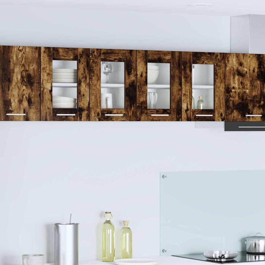 vidaXL Hangkast met opslag Gerookt eiken 60 x 31 x 40 cm Bewerkt hout vidaXL Hangkast met opslag Gerookt eiken 60 x 31 x 40 cm Bewerkt hout afbeelding 1