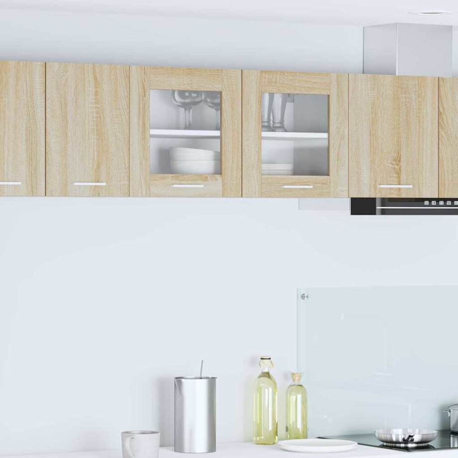 vidaXL Hangkast Sonoma Eik en Wit 80 x 31 x 40 cm Bewerkt hout afbeelding 1