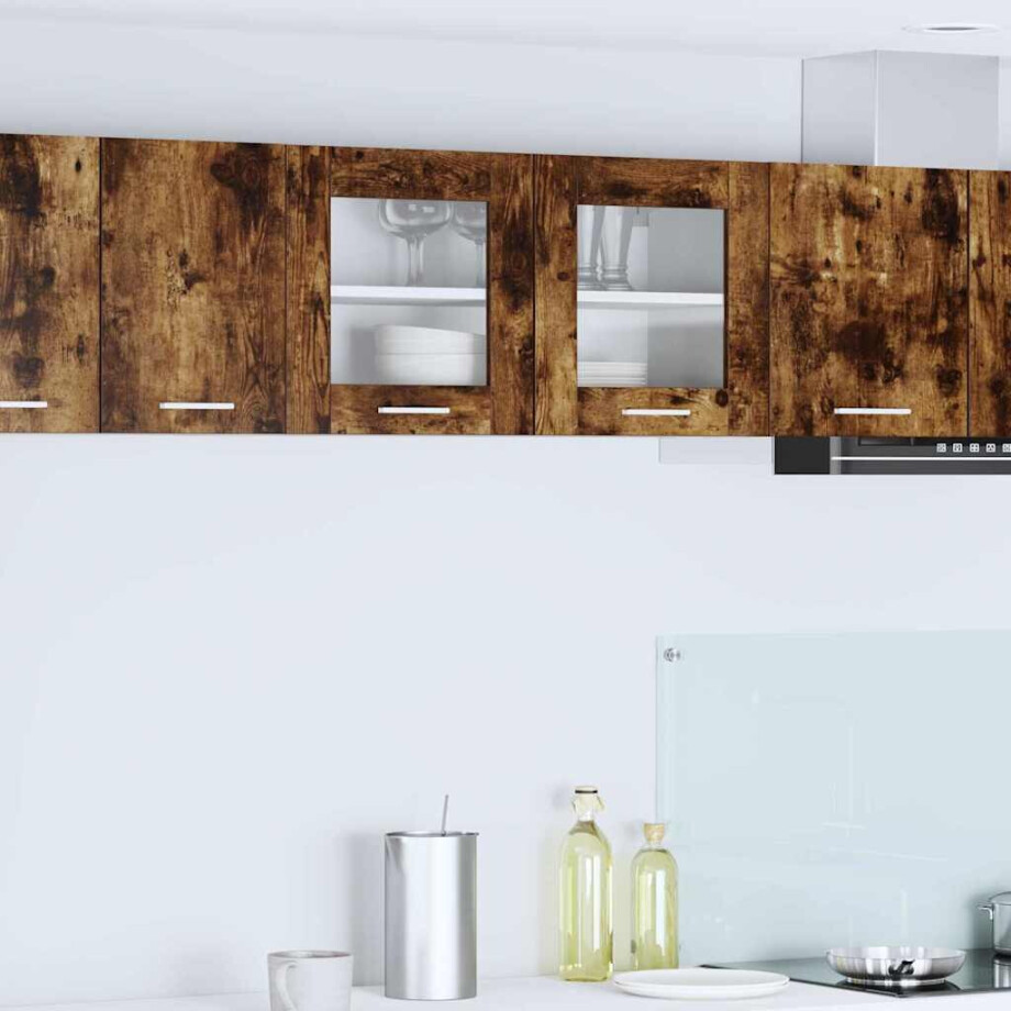 vidaXL Hangkast Gerookte Eik en Wit 80 x 31 x 40 cm Bewerkt hout afbeelding 1