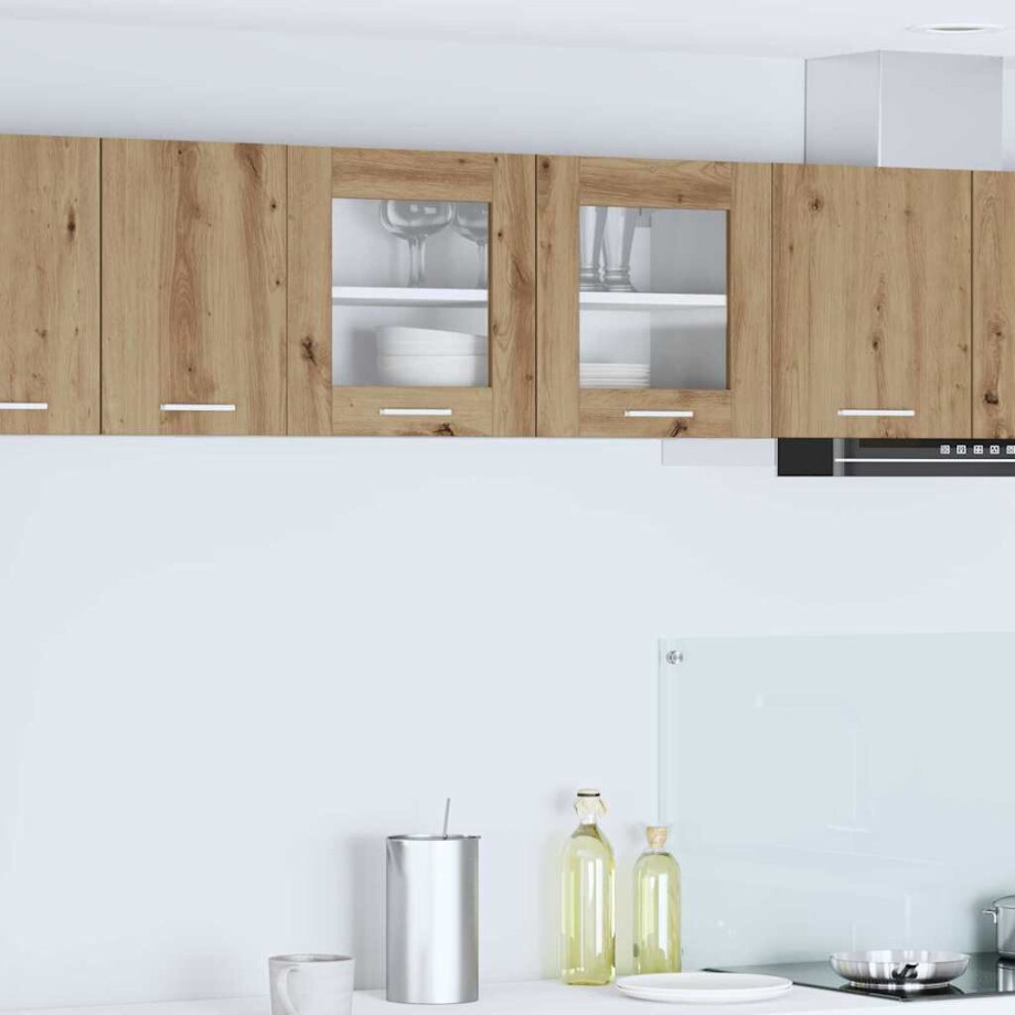 vidaXL Hangkast Ambachtelijke Eik en Wit 80 x 31 x 40 cm Bewerkt hout afbeelding 1