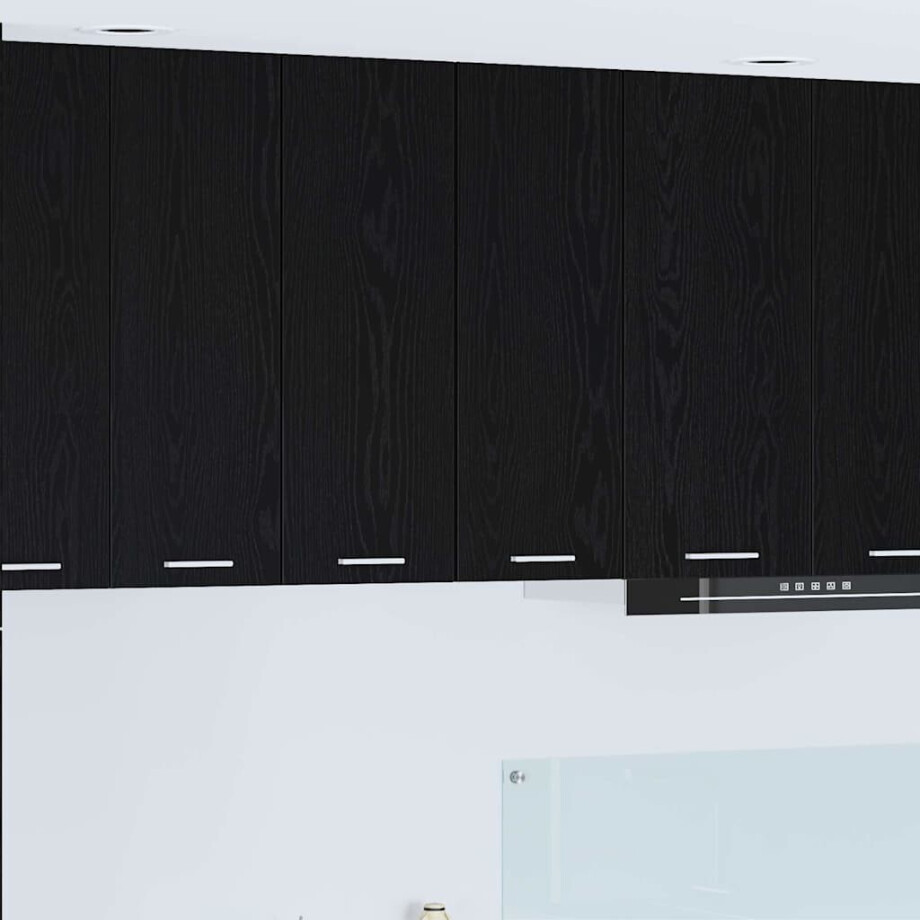 vidaXL Hangkast Zwarte Eik en Wit 30 x 31 x 80 cm Bewerkt hout vidaXL Hangkast Zwarte Eik en Wit 30 x 31 x 80 cm Bewerkt hout afbeelding 1