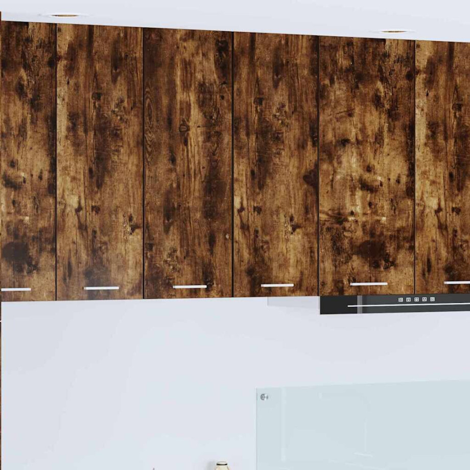 vidaXL Hangkast Gerookte Eik en Wit 30 x 31 x 80 cm Bewerkt hout afbeelding 1