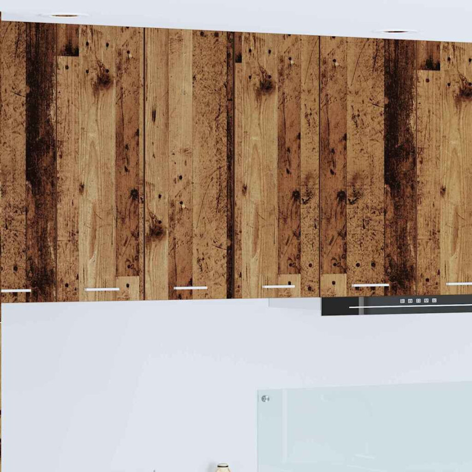 vidaXL Hangkast 2 pcs Oude Hout en Wit 30 x 31 x 80 cm Bewerkt hout afbeelding 1