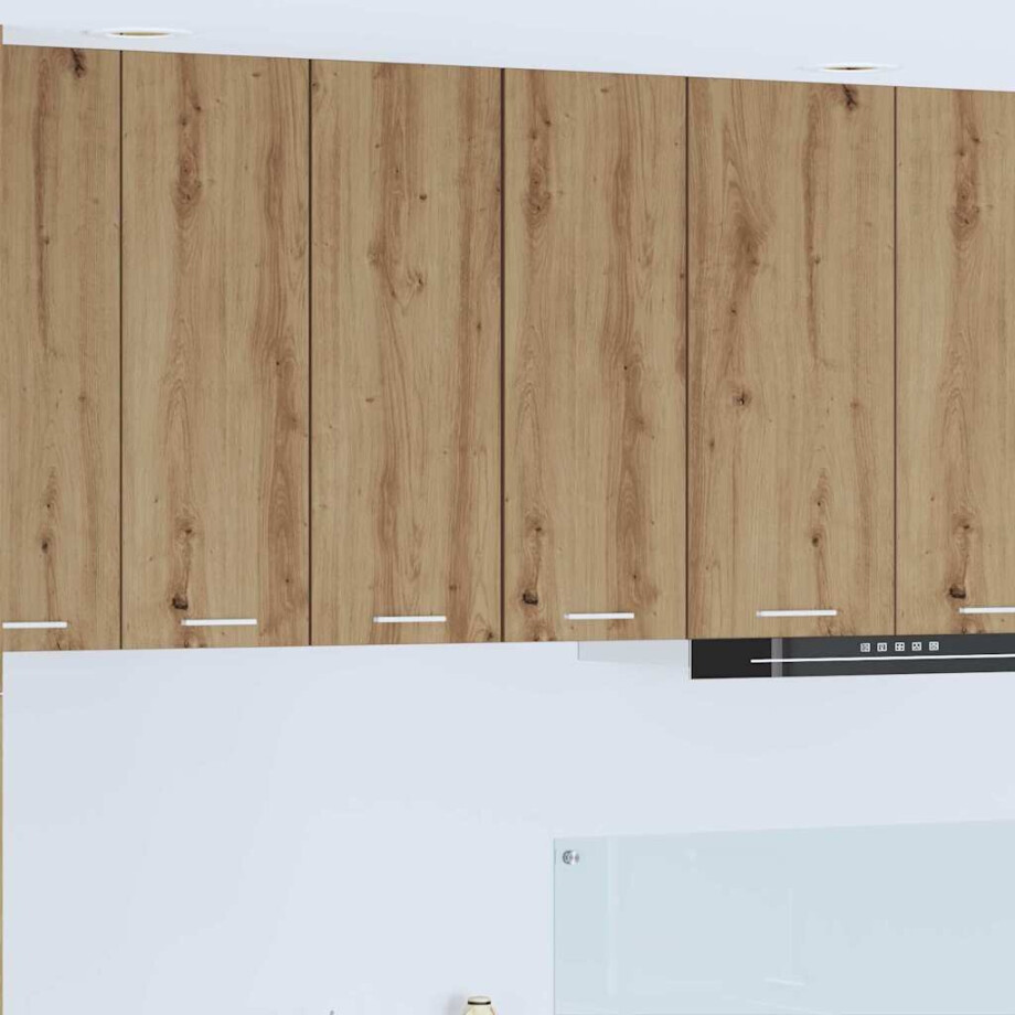 vidaXL Hangkast Ambachtelijke Eik en Wit 30 x 31 x 80 cm Bewerkt hout afbeelding 1