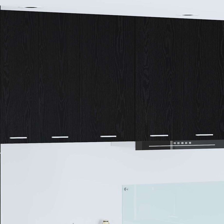 vidaXL Hangkast Riga Zwarte Eik en Wit 40 x 31 x 80 cm Bewerkt hout vidaXL Hangkast Riga Zwarte Eik en Wit 40 x 31 x 80 cm Bewerkt hout afbeelding 1