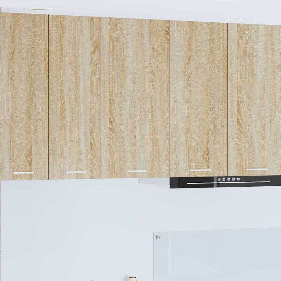vidaXL Hangkast Sonoma Eik en Wit 40 x 31 x 80 cm Bewerkt hout afbeelding 1