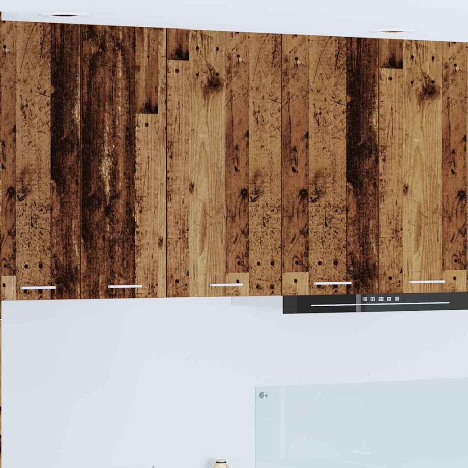 vidaXL Hangkast Oude Hout en Wit 40 x 31 x 80 cm Bewerkt hout afbeelding 1