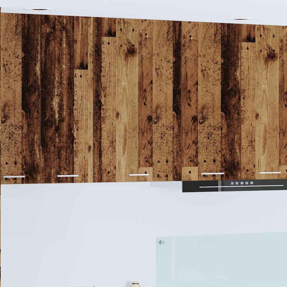 vidaXL Hangkast Oude Hout en Wit 50 x 31 x 80 cm Bewerkt hout afbeelding 1
