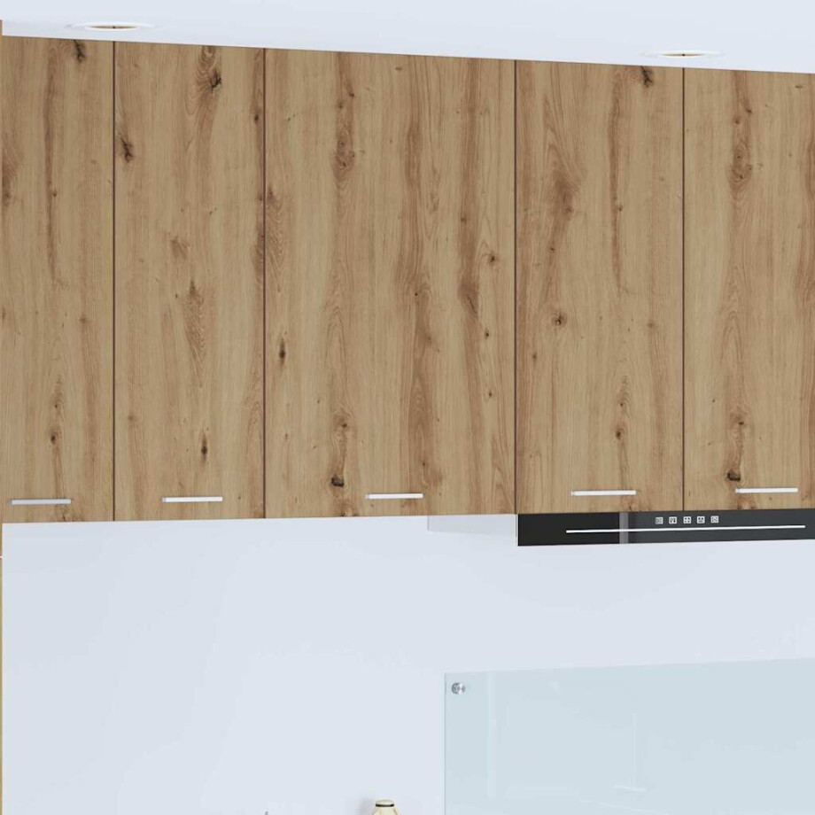 vidaXL Hangkast Ambachtelijke Eik en Wit 50 x 31 x 80 cm Bewerkt hout afbeelding 1