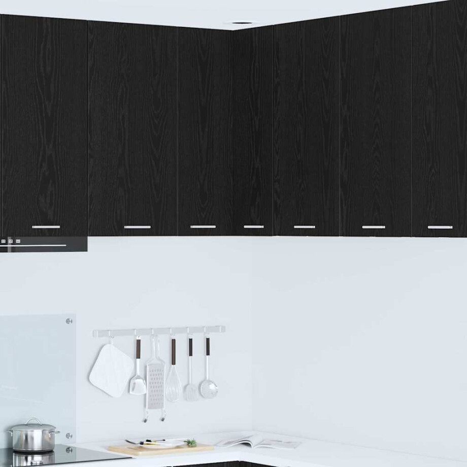 vidaXL Hangkast Zwarte Eik en Wit 57 x 57 x 80 cm Bewerkt hout vidaXL Hangkast Zwarte Eik en Wit 57 x 57 x 80 cm Bewerkt hout afbeelding 1