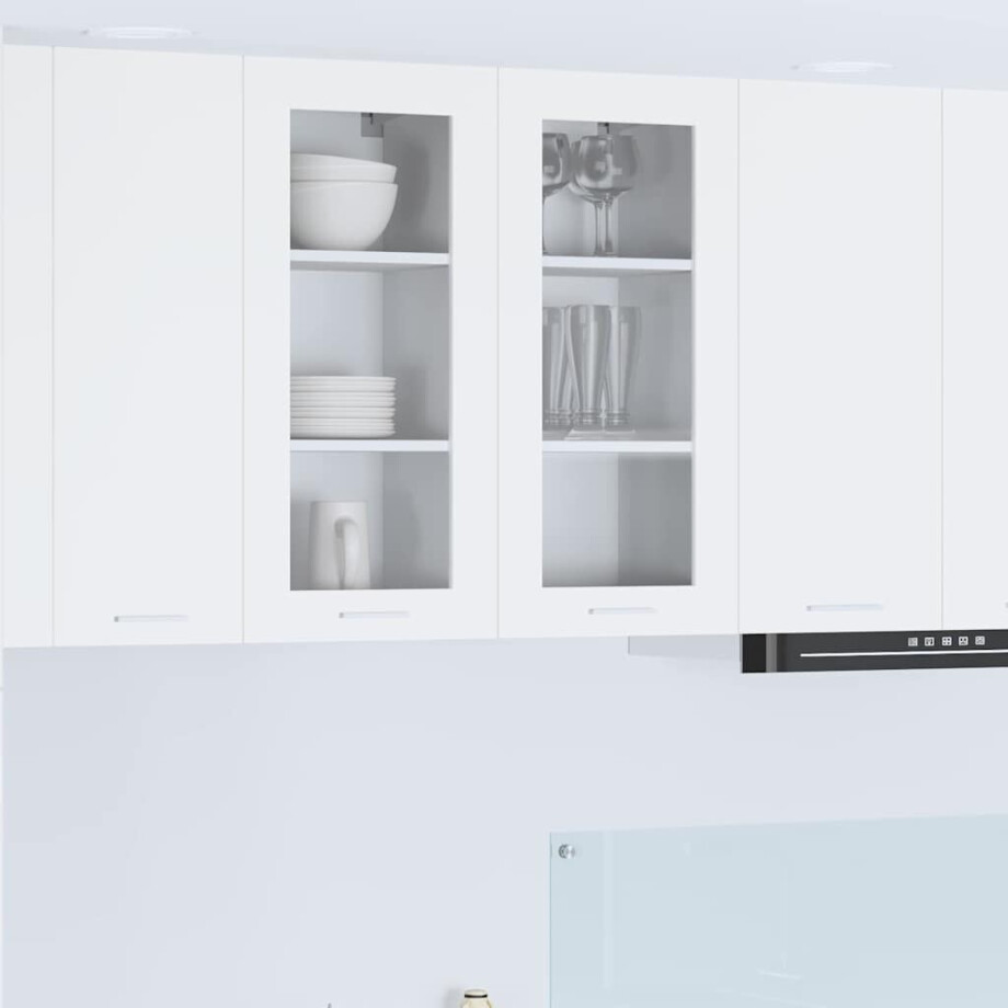 vidaXL Hangkast met opslag 2 pcs Wit 40 x 31 x 80 cm Bewerkt hout afbeelding 1