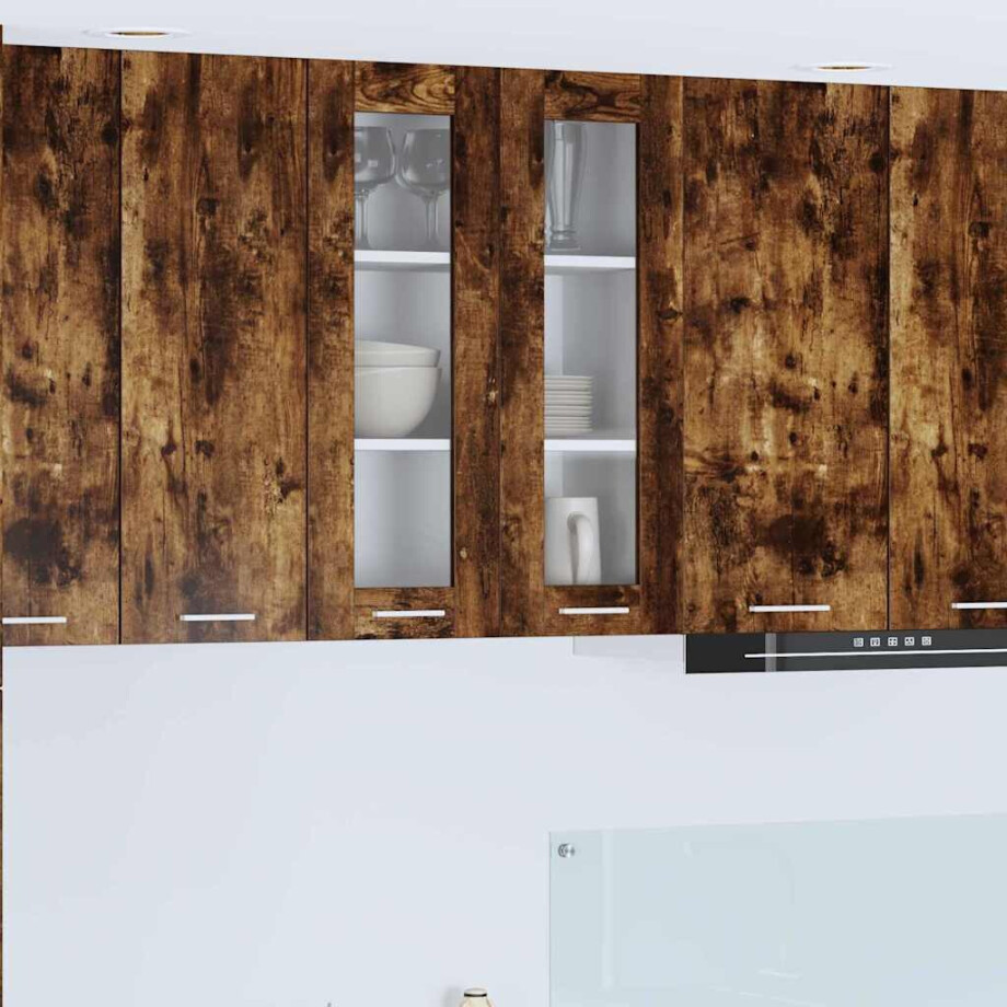vidaXL Hangkast met opslag Gerookt eiken 60 x 31 x 80 cm Bewerkt hout vidaXL Hangkast met opslag Gerookt eiken 60 x 31 x 80 cm Bewerkt hout afbeelding 1