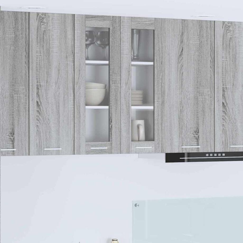 vidaXL Hangkast met opslag Grijs Sonoma 60 x 31 x 80 cm Bewerkt hout afbeelding 1