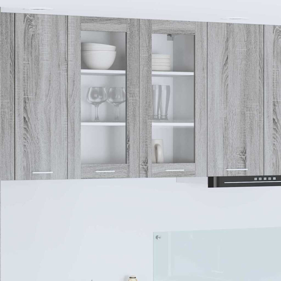 vidaXL Hangkast met opslag Grijs Sonoma 80 x 31 x 80 cm Bewerkt hout afbeelding 1