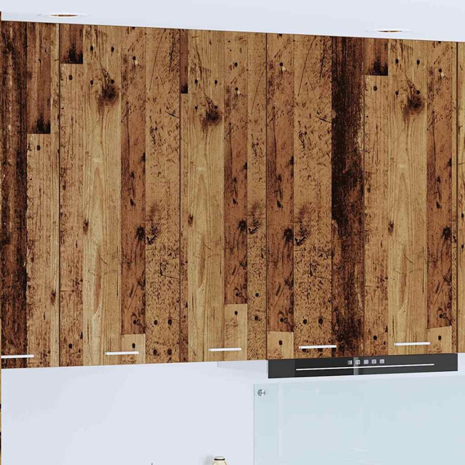 vidaXL Hangkast met opslag Oudhout 30 x 31 x 100 cm Bewerkt hout afbeelding 1