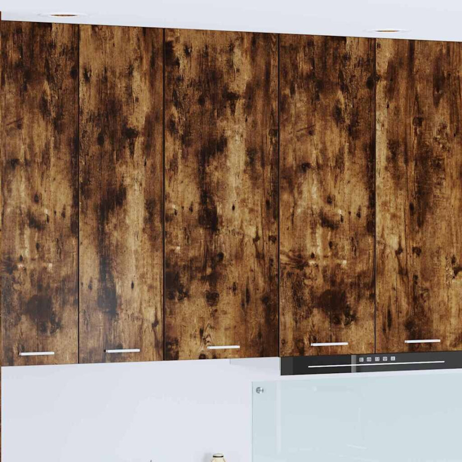 vidaXL Hangkast met opslag Gerookt eiken 40 x 31 x 100 cm Bewerkt hout afbeelding 1