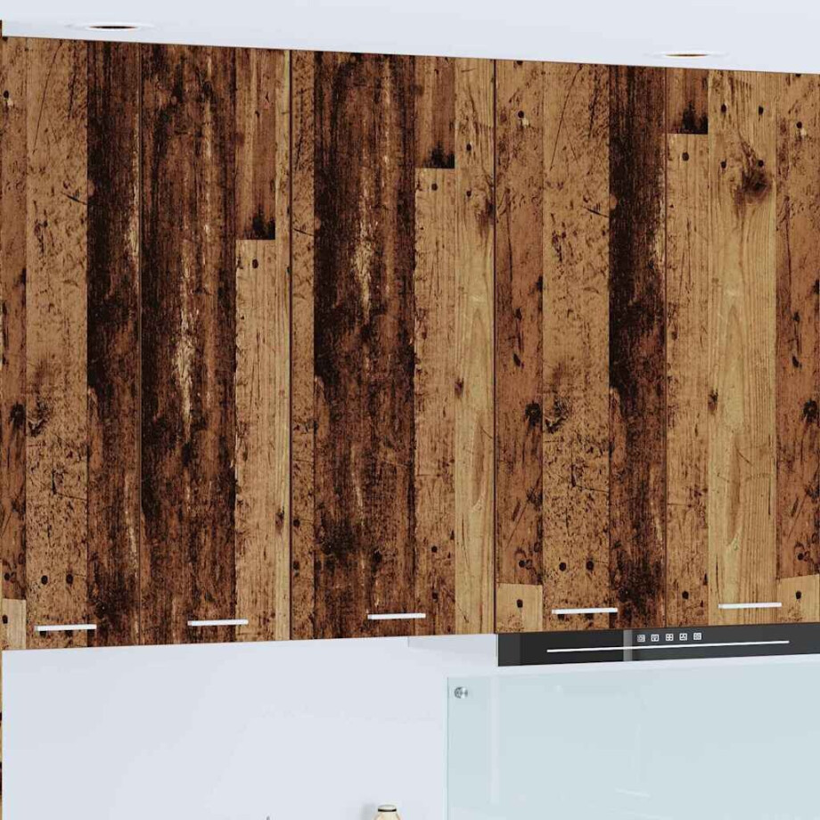 vidaXL Hangkast met opslag Oudhout 40 x 31 x 100 cm Bewerkt hout afbeelding 1