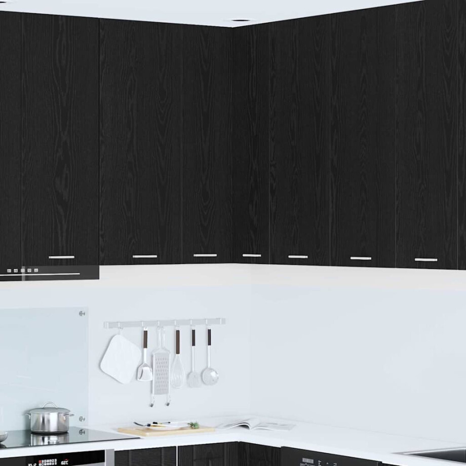 vidaXL Hangkast Zwarte Eik en Wit 57 x 57 x 100 cm Bewerkt hout vidaXL Hangkast Zwarte Eik en Wit 57 x 57 x 100 cm Bewerkt hout afbeelding 1