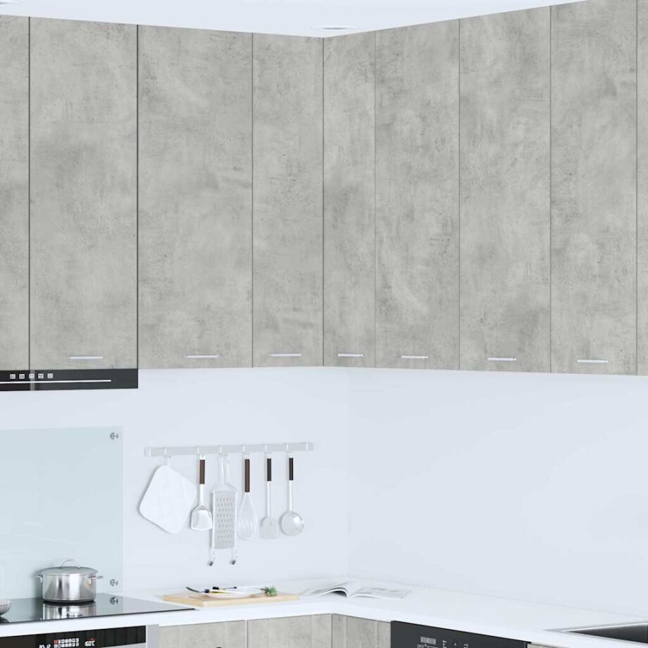 vidaXL Hangkast Beton Grijs en Wit 57 x 57 x 100 cm Bewerkt hout vidaXL Hangkast Beton Grijs en Wit 57 x 57 x 100 cm Bewerkt hout afbeelding 1