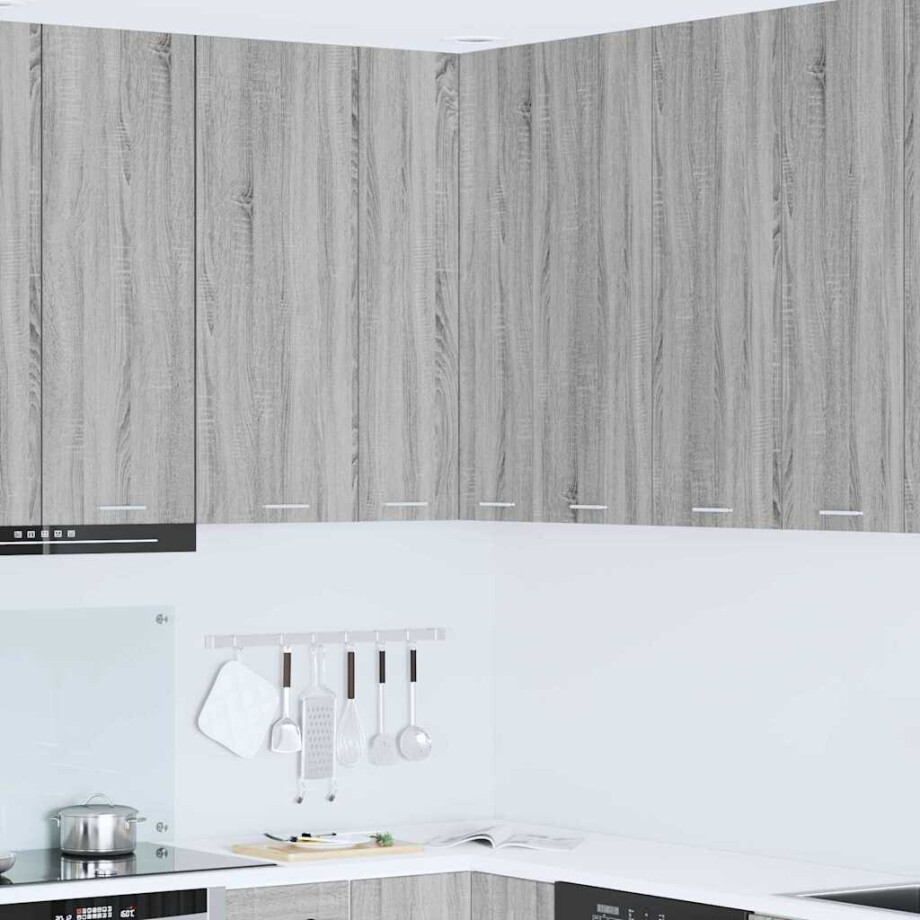vidaXL Hangkast Grijs Sonoma en Wit 57 x 57 x 100 cm Bewerkt hout vidaXL Hangkast Grijs Sonoma en Wit 57 x 57 x 100 cm Bewerkt hout afbeelding 1