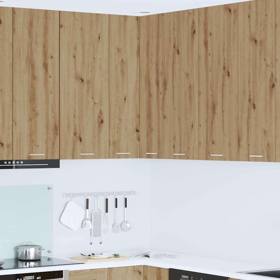 vidaXL Hangkast Ambachtelijke Eik en Wit 57 x 57 x 100 cm Bewerkt hout afbeelding 1