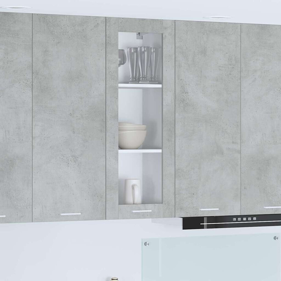 vidaXL Hangkast met opslag Beton Grijs 40 x 31 x 100 cm Bewerkt hout afbeelding 1