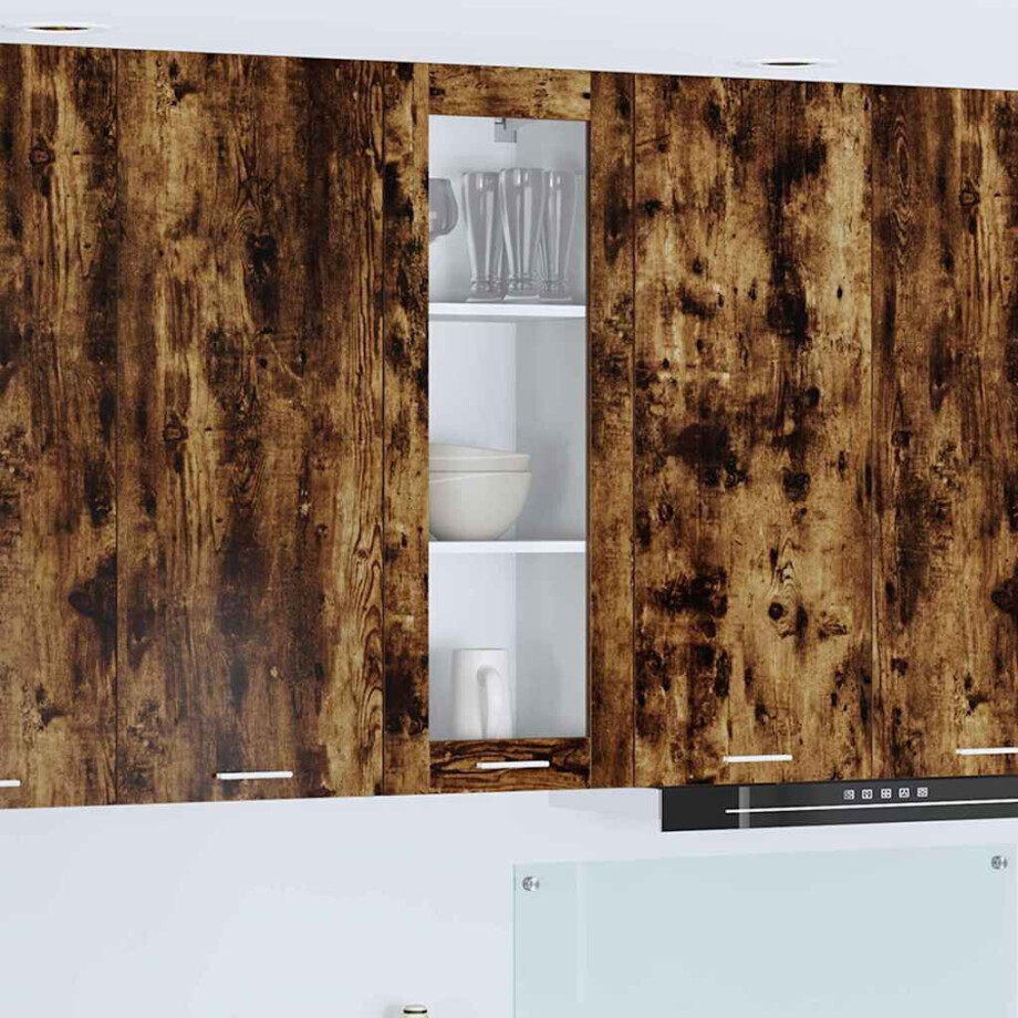 vidaXL Hangkast met opslag Gerookt eiken 40 x 31 x 100 cm Bewerkt hout afbeelding 1