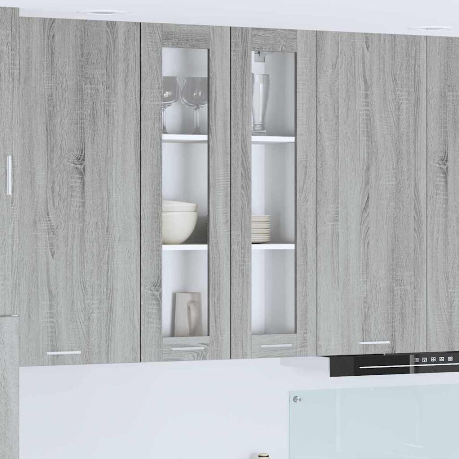 vidaXL Hangkast met opslag Grijs Sonoma 60 x 31 x 100 cm Bewerkt hout afbeelding 1
