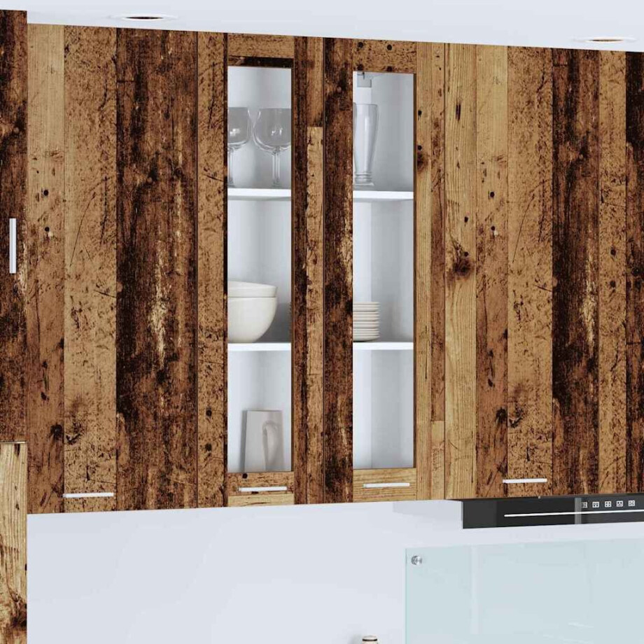 vidaXL Hangkast met opslag Oudhout 60 x 31 x 100 cm Bewerkt hout afbeelding 1