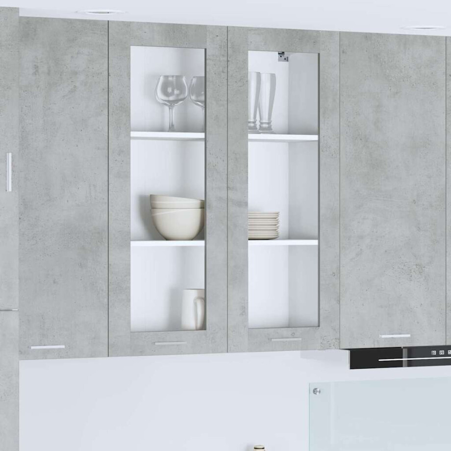vidaXL Hangkast met opslag Beton Grijs 80 x 31 x 100 cm Bewerkt hout afbeelding 1
